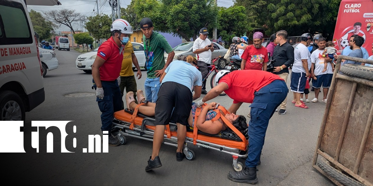 Foto: Joven lesionada tras choque en Managua/TN8