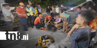 Foto: Fuerte colisión entre dos motocicletas deja tres lesionados en Managua/TN8