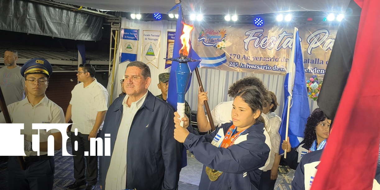 Foto: Estelí recibe la Antorcha de la libertad/TN8