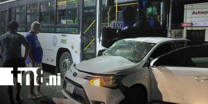 Foto: Accidente entre ruta 109 y automóvil genera tensión en Managua/TN8 Foto: Accidente entre ruta 109 y automóvil genera tensión en Managua/TN8
