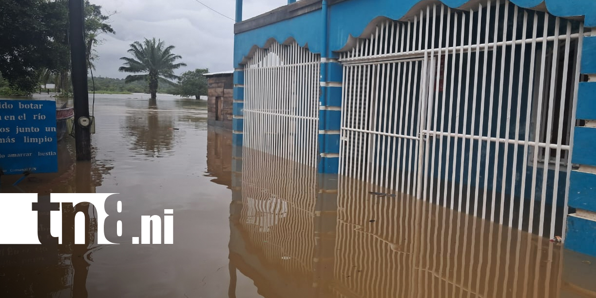 Foto: Lluvias provocan desborde del río Wawashang en Laguna de Perlas/TN8