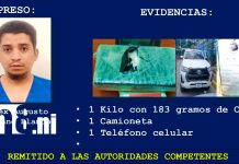 Operativo en Matagalpa deja más de un kilo de cocaína incautado