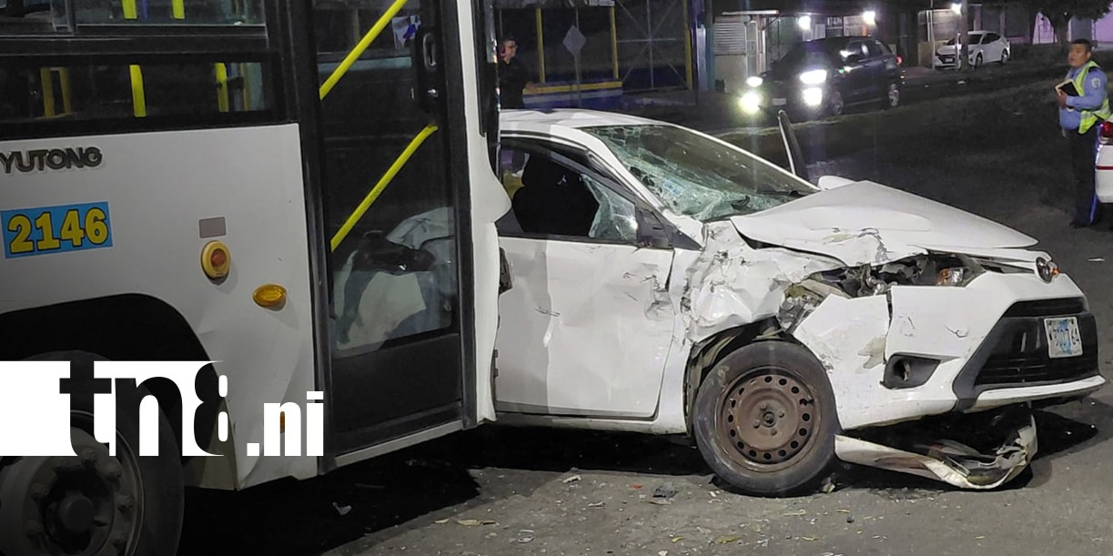 Foto: Accidente entre ruta 109 y automóvil genera tensión en Managua/TN8
