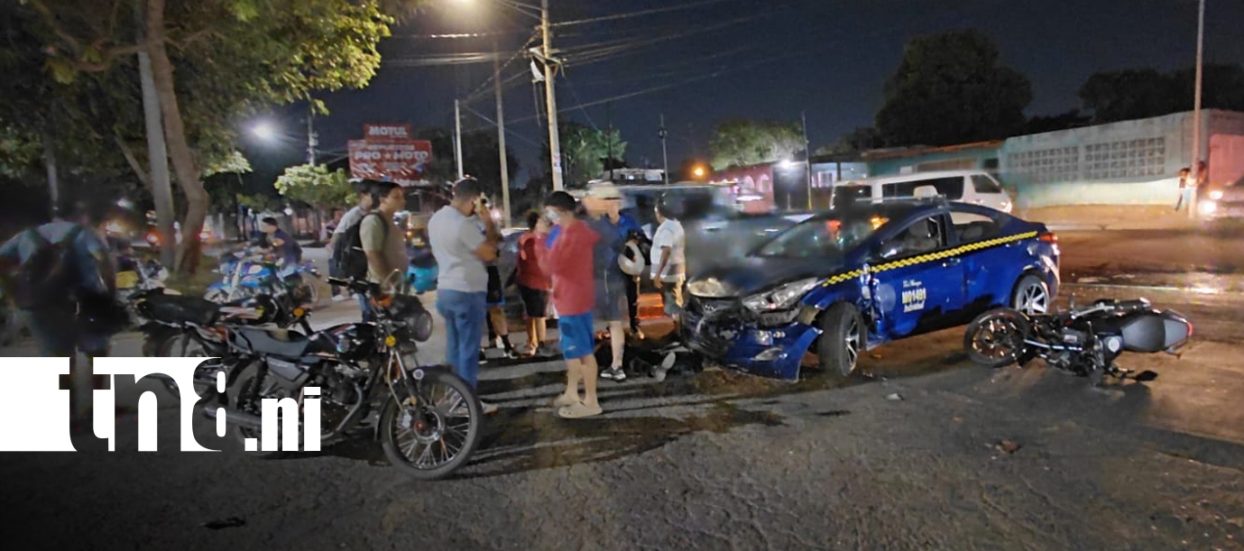 Foto: Motociclista resulta lesionado en accidente de tránsito en Managua/TN8