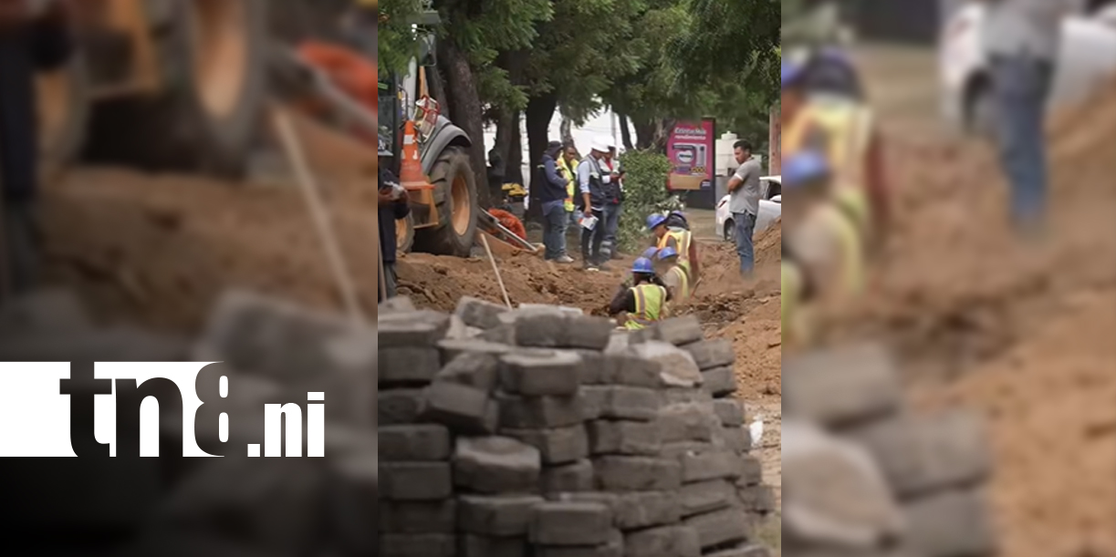 Foto: Avanza reparación de vía entre Villa Fontana y rotonda Rigoberto López Pérez/TN8