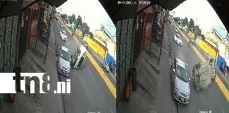 Foto: Violento choque contra un taxi estacionado en Managua /TN8