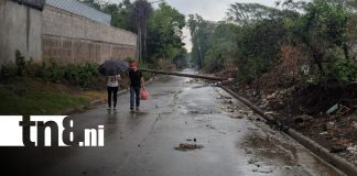 Foto: Caída de poste genera afectación en vía de un barrio de Managua / TN8
