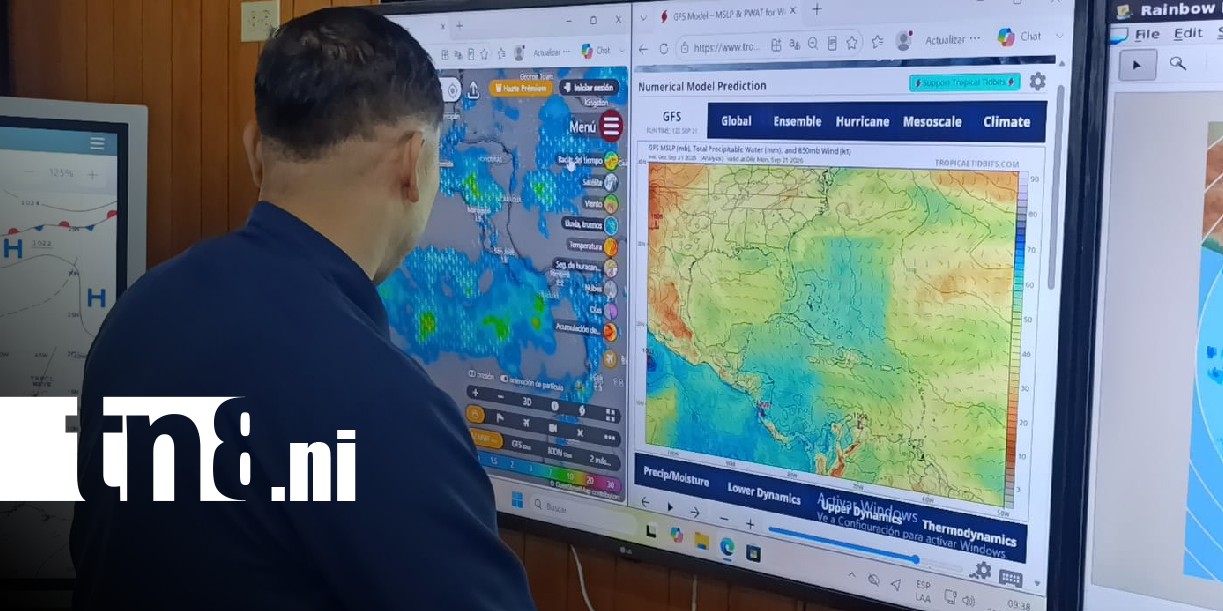 Foto: Pronóstico de lluvias para Nicaragua / TN8