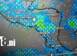 Bajas presiones provocarán lluvias intermitentes durante los próximos siete días en Nicaragua Foto: Pronóstico de lluvias para Nicaragua / TN8