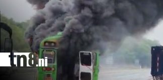 Foto: Incendio de bus en Tipitapa / TN8