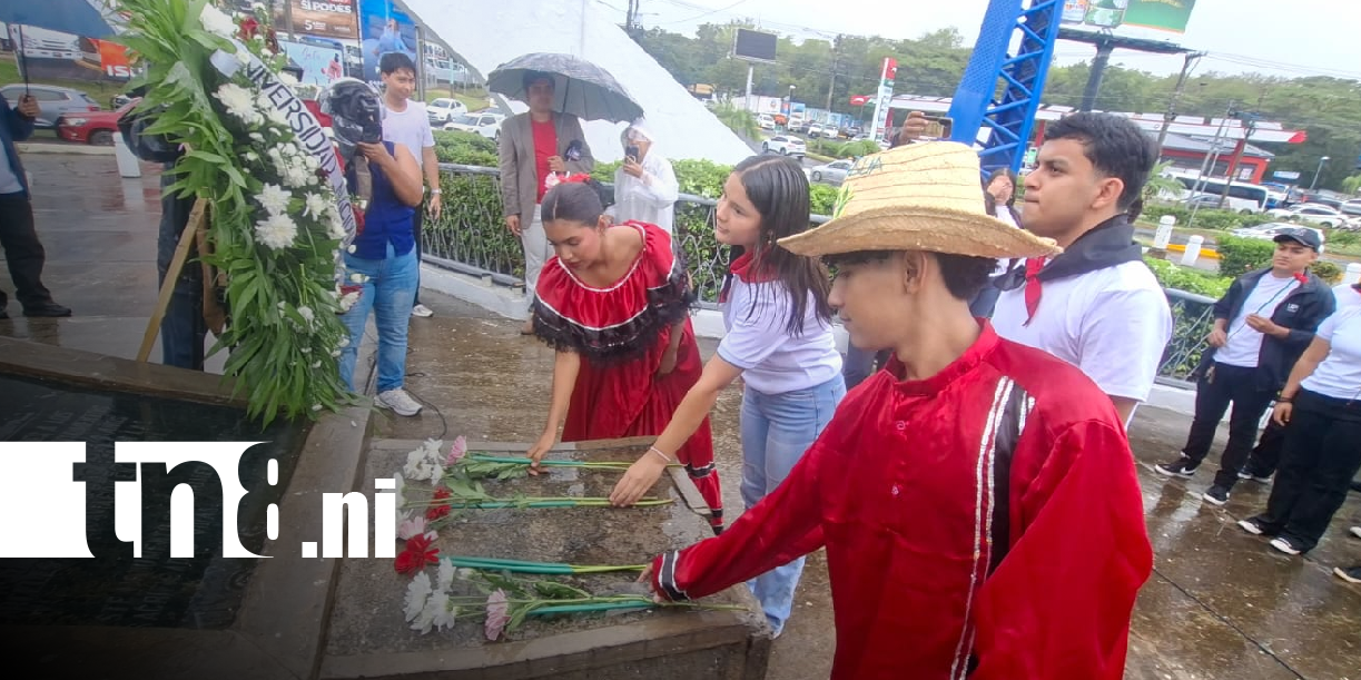 Foto: Juventud Sandinista realiza homenaje al héroe Rigoberto López Pérez / TN8