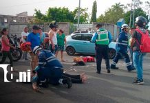 ¡Fuerte colisión en Managua! Dos mujeres quedan lesionadas tras choque con bus de la ruta 107 Foto: Dos mujeres heridas tras choque con bus en Managua/TN8