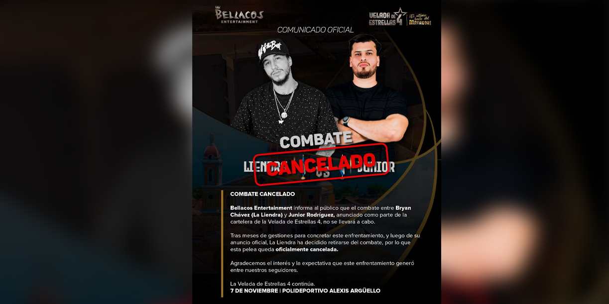 Foto: ¿Se le corrió a Junior? Liendra cancela su pelea en la Velada de Estrellas 4/TN8