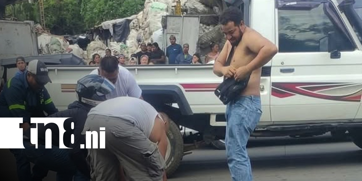 Foto: Mujer resulta lesionada tras colisión entre mototaxi y camión en Dolores, Carazo/TN8