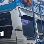 Fuerte colisión entre camioneta y bus en Río Blanco deja cuantiosos daños materiales Foto: Fuerte colisión entre camioneta y bus en Río Blanco deja cuantiosos daños materiales/TN8