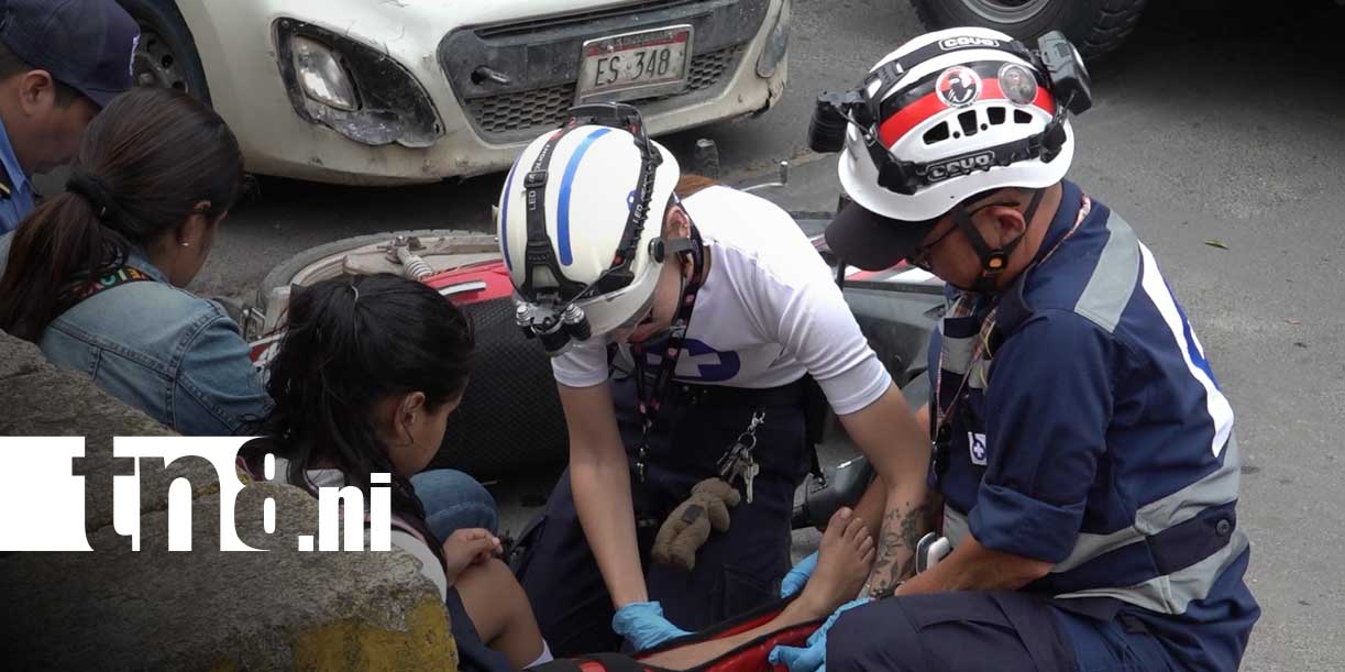 Foto: Madre y su pequeña hija resultan heridas tras ser embestidas por un taxi en Estelí/TN8