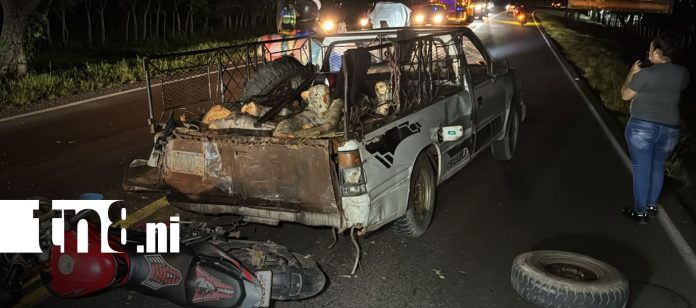 1 Foto: Joven motociclista queda lesionada tras accidente en la carretera Juigalpa - Managua/TN8