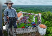 Benjamín Zeledón recibe homenaje de la juventud desde la histórica Fortaleza El Coyotepe Foto: Homenaje a Benjamín Zeledón en El Coyotepe/TN8