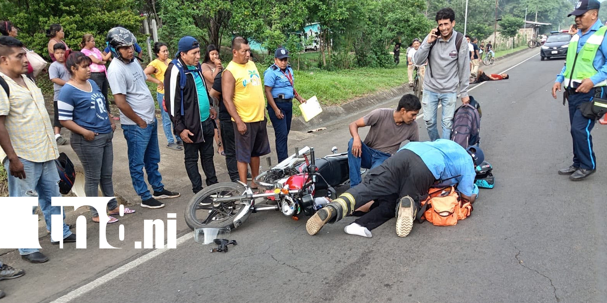 Foto: Accidente entre motocicleta y peatón deja dos lesionados en Masaya/TN8