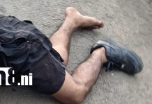 Dos personas resultan lesionadas tras accidente en la carretera Masaya-Granada Foto: Accidente entre motocicleta y peatón deja dos lesionados en Masaya/TN8
