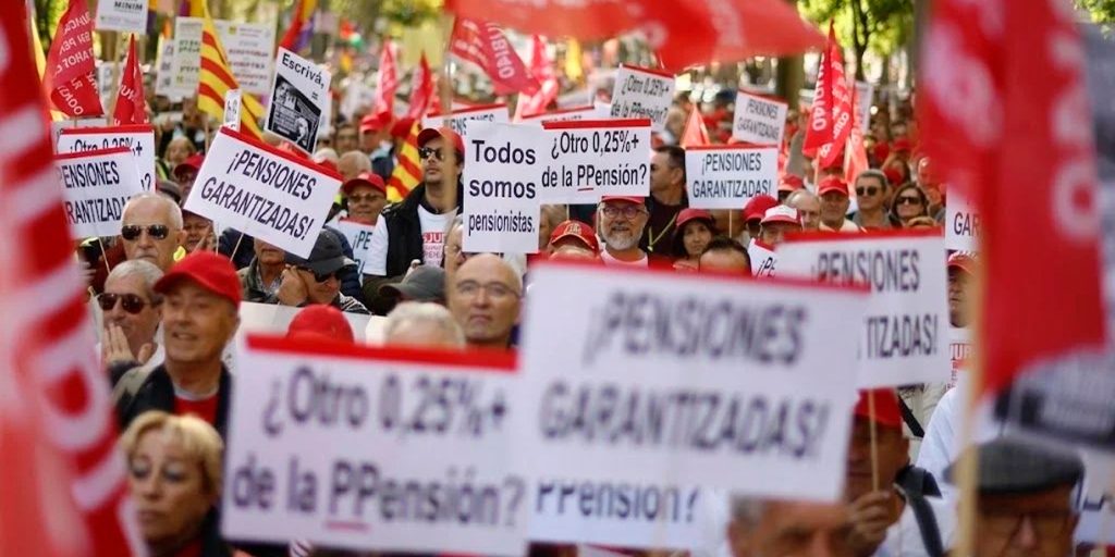 foto: Protestas en Madrid reclaman pensiones dignas frente al aumento de los precios/cortesía
