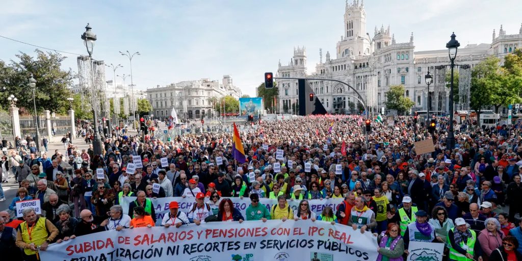 foto: Protestas en Madrid reclaman pensiones dignas frente al aumento de los precios/cortesía