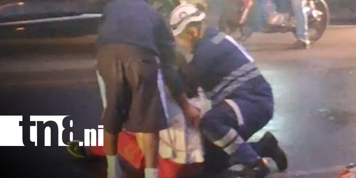 Foto: Dos personas lesionadas tras accidente de motocicleta en Dolores, Carazo/TN8