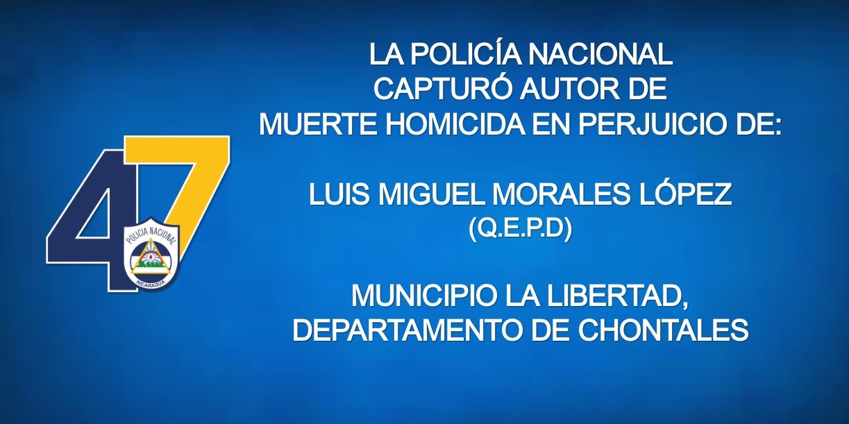 Foto: Policía presenta a señalado por muerte de Luis Miguel Morales/Cortesía