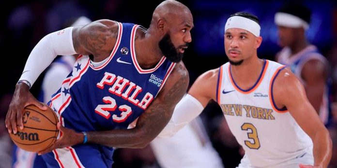 Foto: LeBron James debuta con triunfo de Sixers sobre Knicks/Cortesía Foto: LeBron James debuta con triunfo de Sixers sobre Knicks/Cortesía
