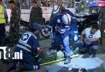 Foto: Accidente en Managua deja a militar con fracturas en un pie/TN8