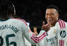 Mbappé firma un doblete y el Real Madrid queda a tres puntos del Barcelona Foto: Clasificación de LaLiga: Real Madrid queda a tres del líder/Cortesía