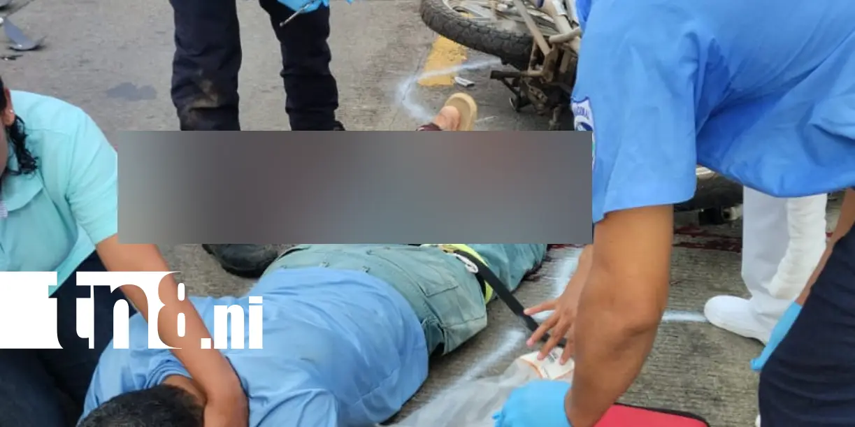 Foto: Motociclista termina con un pie amputado tras accidente en la carretera vieja a León /TN8