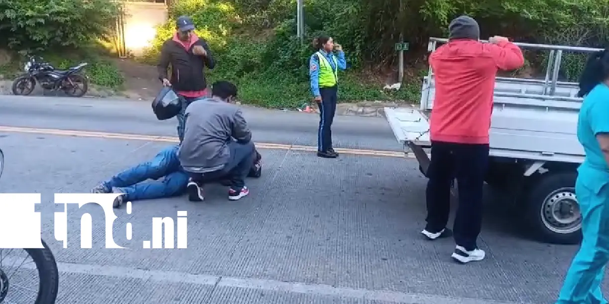 Foto: Motociclista termina lesionado en Managua /TN8