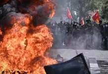 Protestas estudiantiles se extienden de Francia a Bélgica y terminan en violencia Foto: Fuertes protestas de estudiantes arrasan Francia /Cortesía