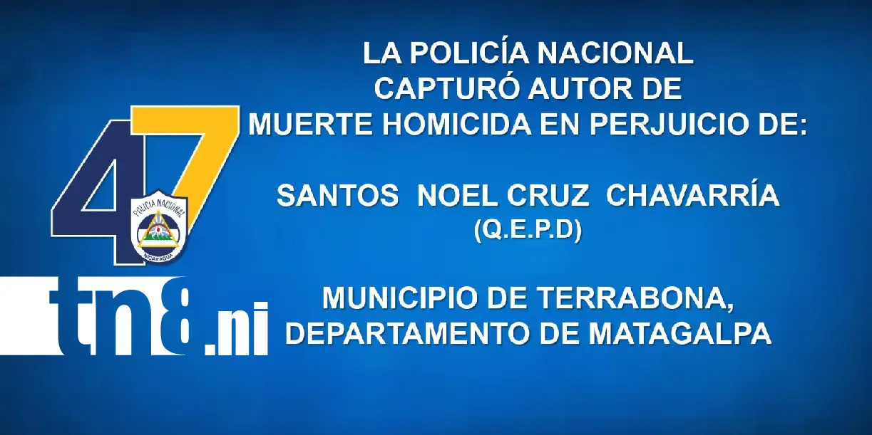 Foto: Policía esclarece homicidio en Terrabona /TN8