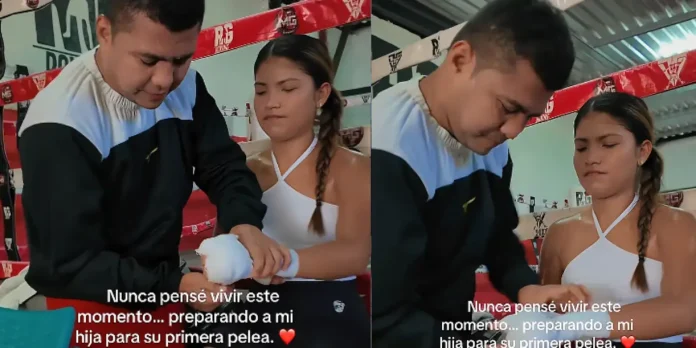 Foto: Chocolatito prepara a Litsy para subir al ring /Cortesía