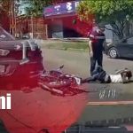 Uno invadió el carril y el otro iba rápido: Brutal choque en sector de Plaza España Foto: Motociclista resulta lesionado tras colisionar con una camioneta en Plaza España / TN8