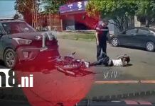 Uno invadió el carril y el otro iba rápido: Brutal choque en sector de Plaza España Foto: Motociclista resulta lesionado tras colisionar con una camioneta en Plaza España / TN8