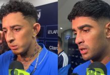 Foto: Byron Bonilla y Josting Cano tras derrota de Nicaragua
