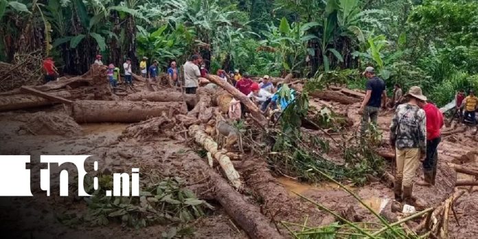Foto: Deslizamiento de tierra en una comunidad de Siuna / TN8