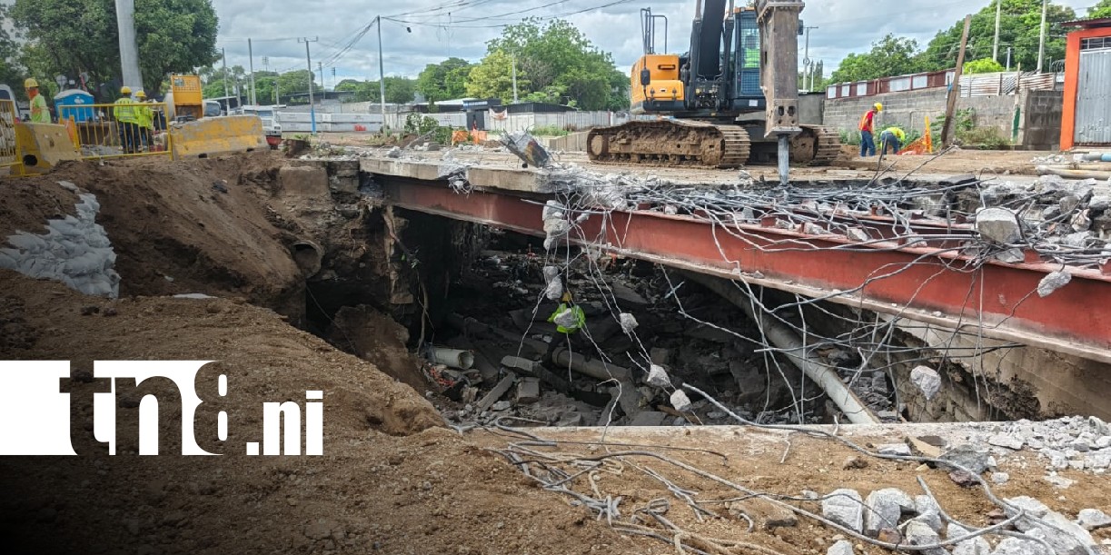 Foto: Demolición de puente en sector de ENEL Central dará paso a nueva etapa de obra vial en Managua / TN8