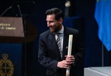 Leo Messi hace historia al recibir en solitario el Premio Princesa de Asturias Foto: Leo Messi recibe el Premio Princesa de Asturias de los Deportes/Cortesía