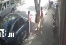Foto: Imprudencia de motorizado en una calle de Managua al aventajar bus / TN8