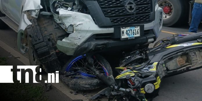 Foto: Accidente de tránsito con motorizado en Rivas / TN8 Foto: Accidente de tránsito con motorizado en Rivas / TN8