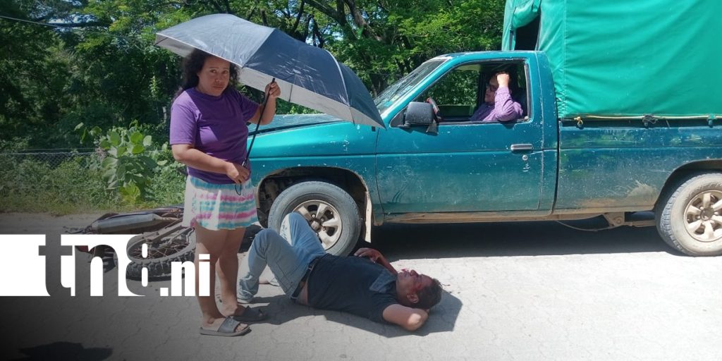 Foto: Motociclista choca contra camioneta en Rivas/TN8