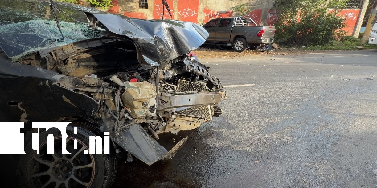 Foto: Accidente múltiple cerca de la empresa Bimbo, en Las Brisas, Managua / TN8